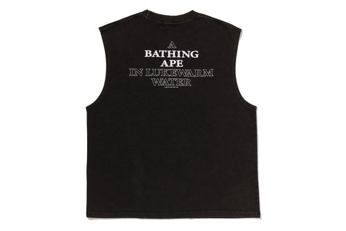 HEAVY WASH APE HEAD CROPPED FIT TANK TOP