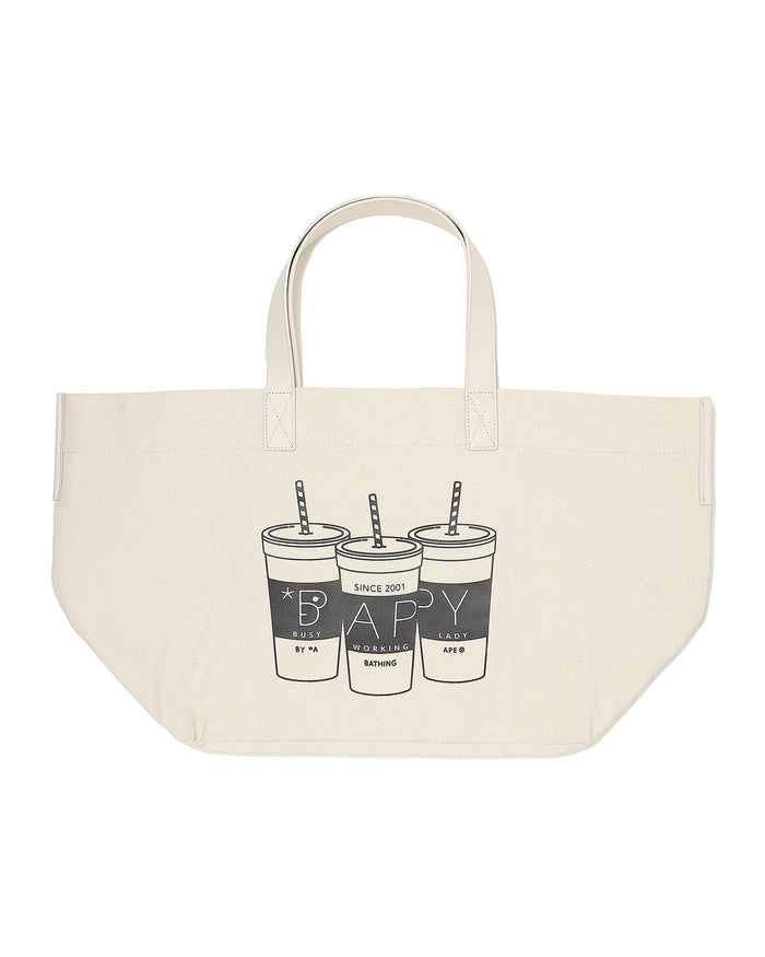 BAPY OVERSIZED CANVAS TOTE BAG LADIES