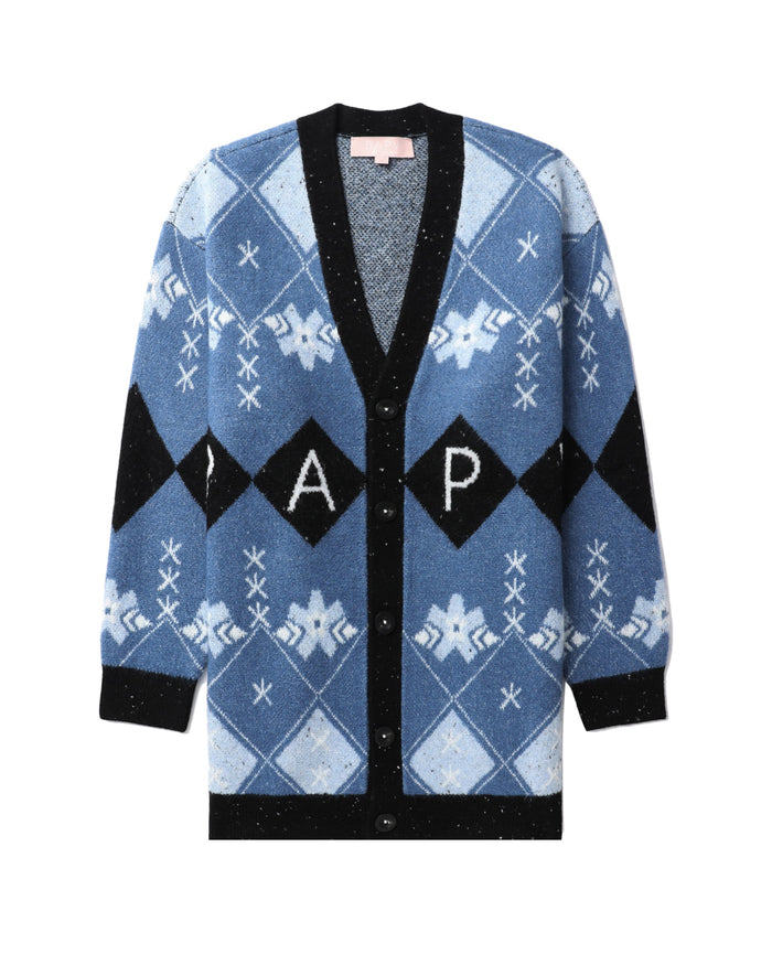 BAPY CHECKED CARDIGAN LADIES